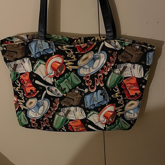 Espresso Patterned Tote Bag - Multicolor - Picture 2 of 9